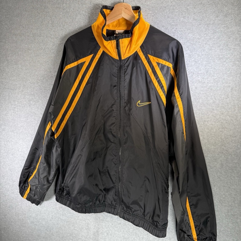 Nike Vintage Big Swoosh Full Zip Up Nylon Track Windbreaker Jacket Men's Large - Picture 3 of 12